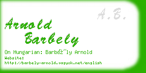 arnold barbely business card